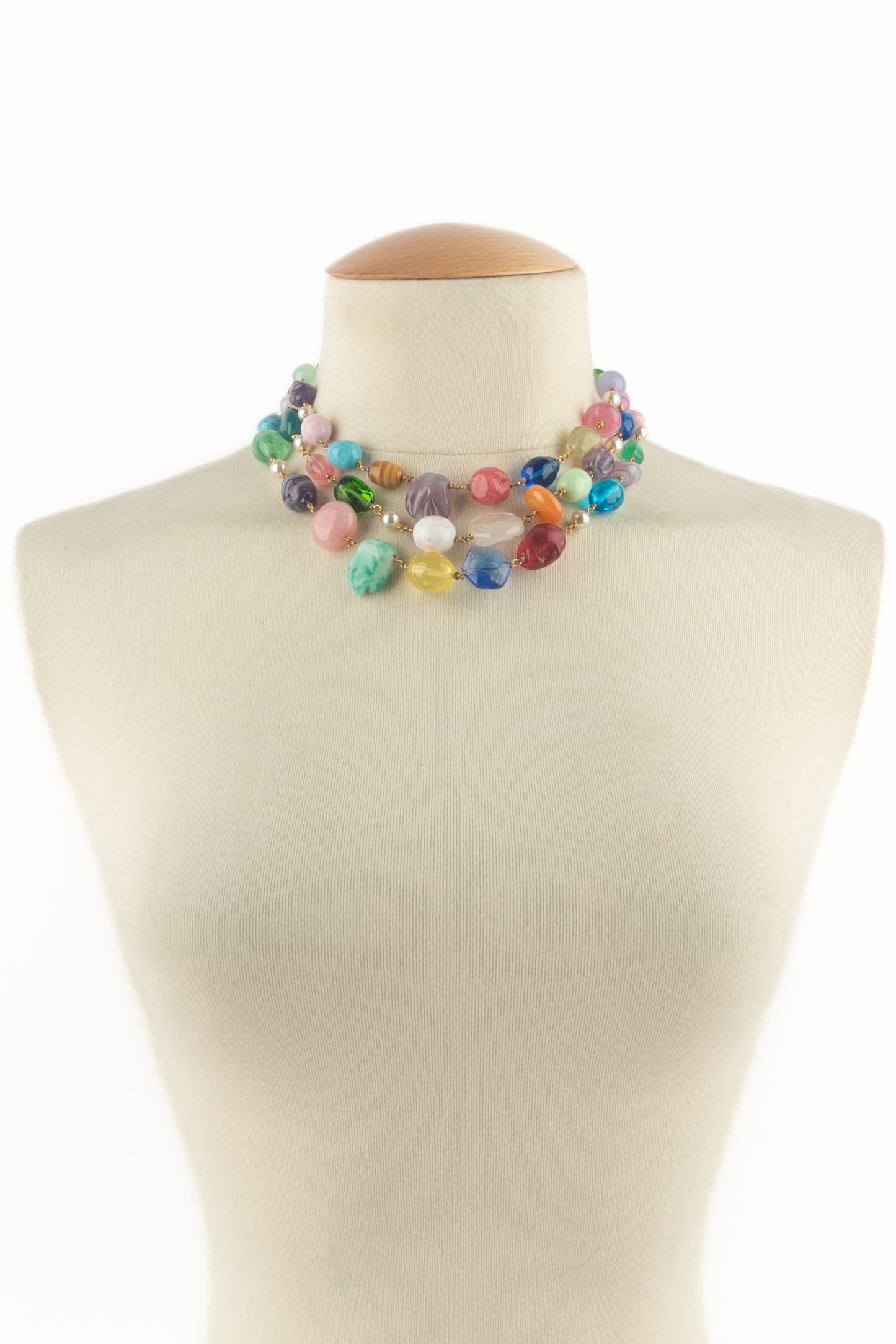 Collier coloré Chanel 1980's