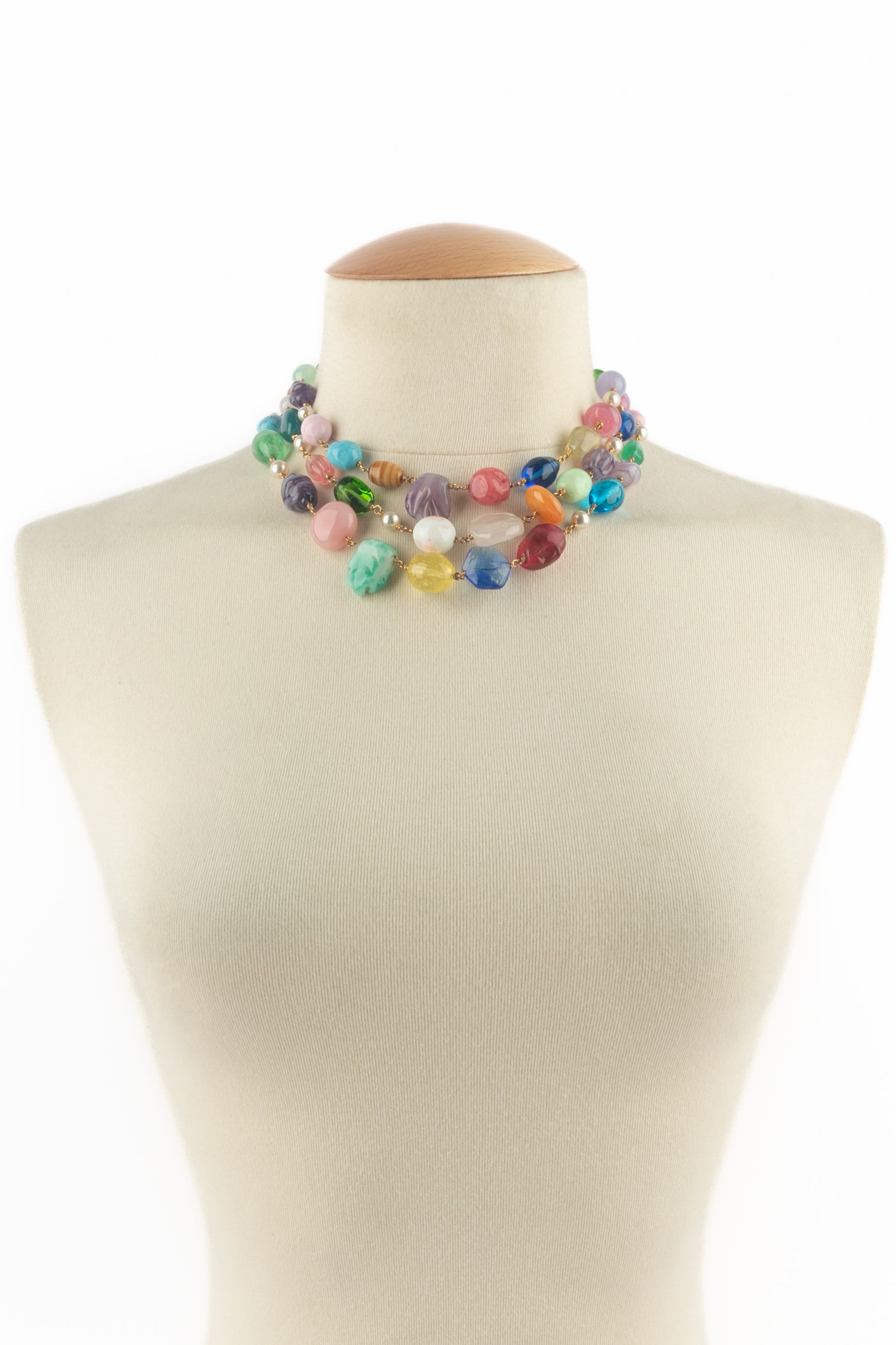 Collier coloré Chanel 1980's