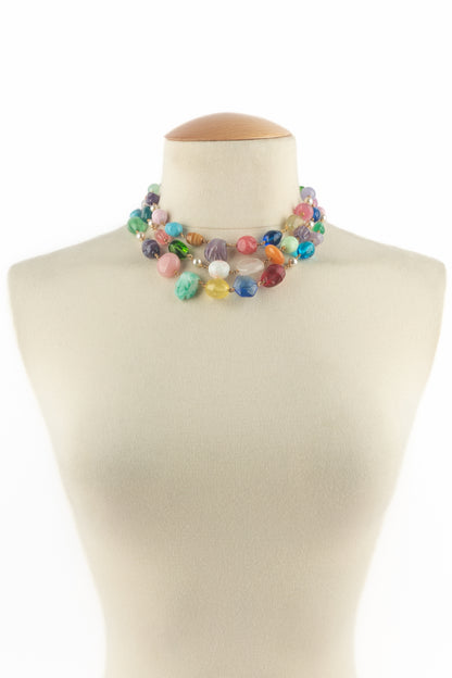 Collier coloré Chanel 1980's