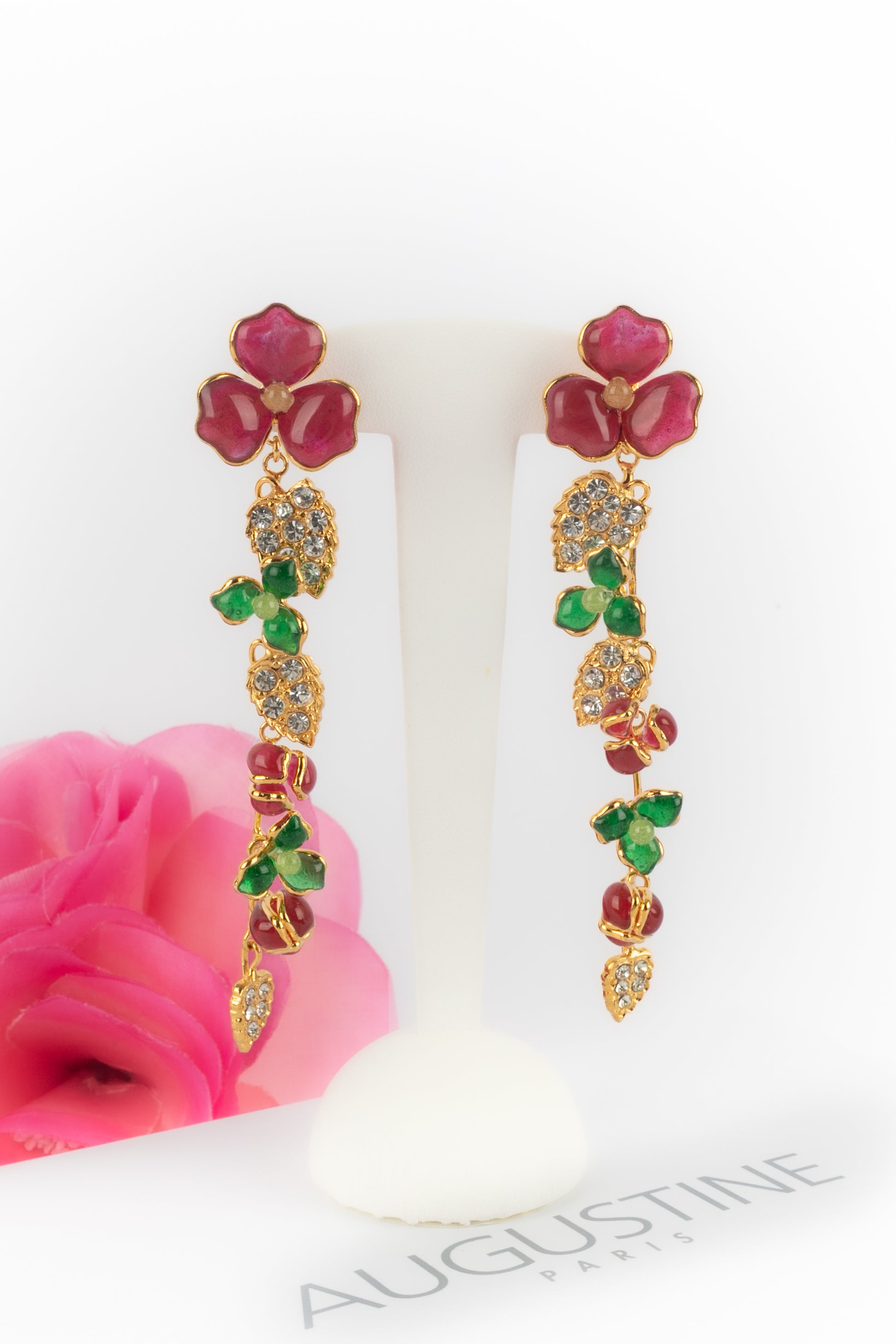 Boucles d'oreilles roses Augustine