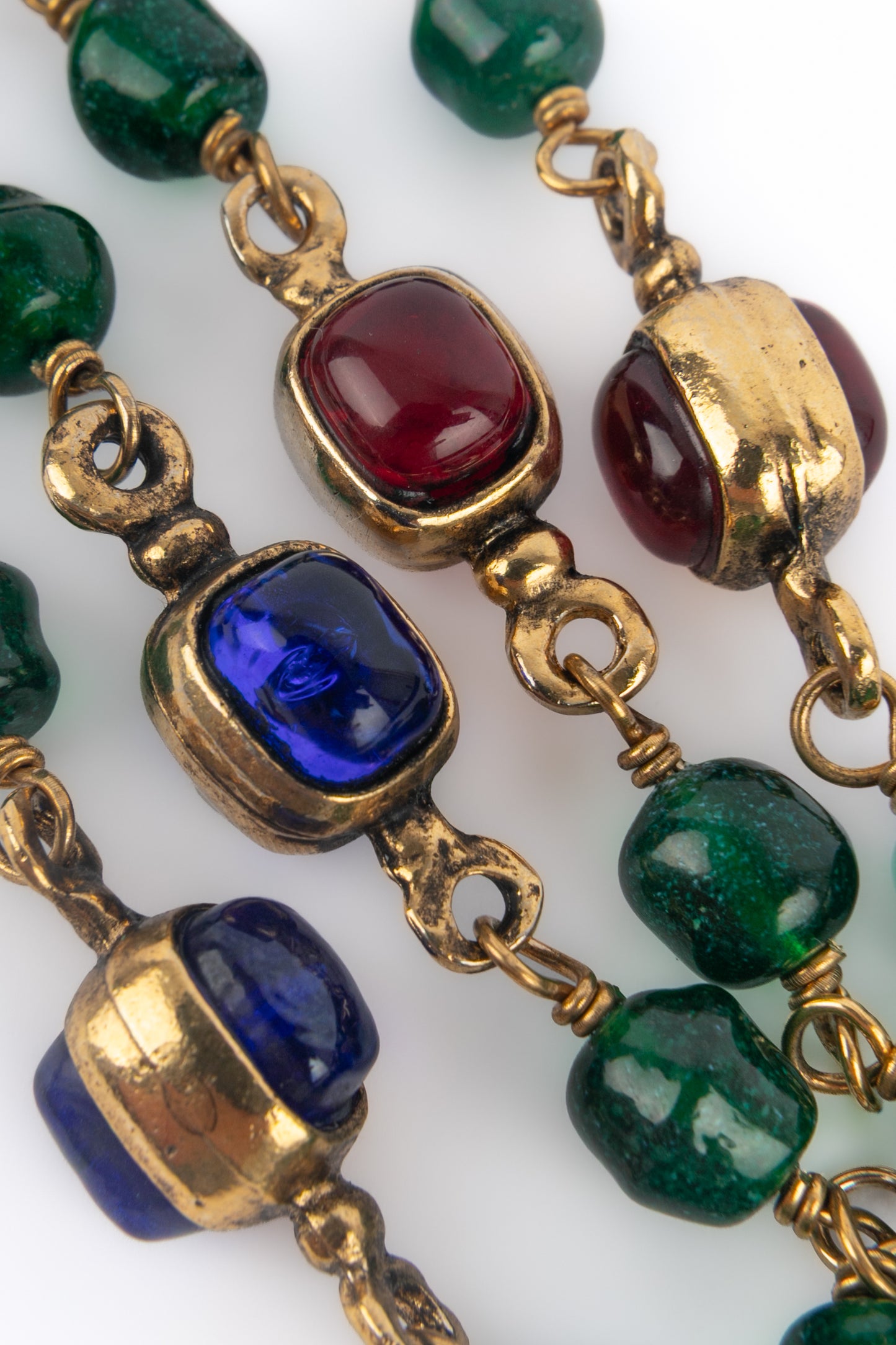 Collier de perles vertes Chanel 1984