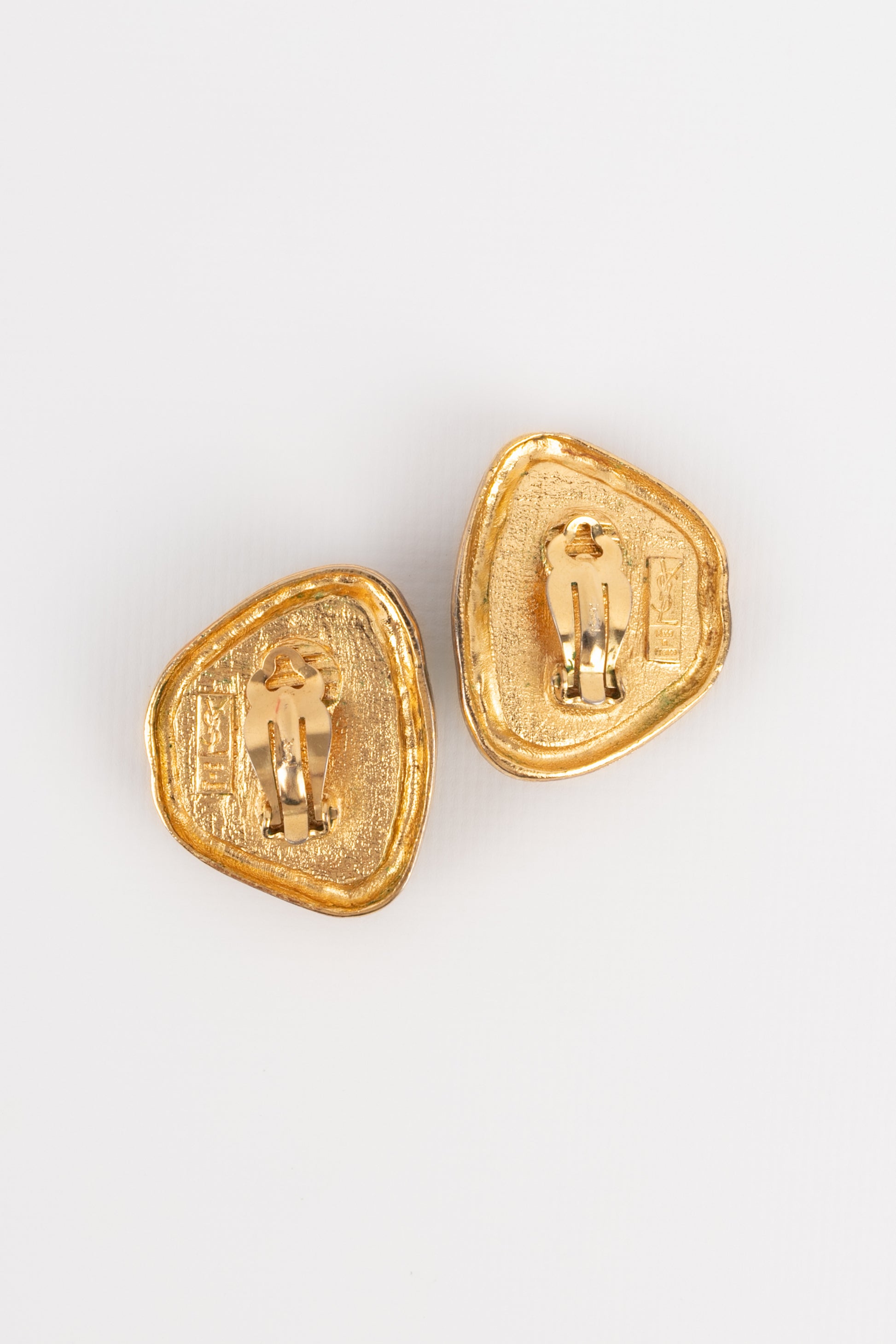 Boucles d'oreilles vertes Yves Saint Laurent