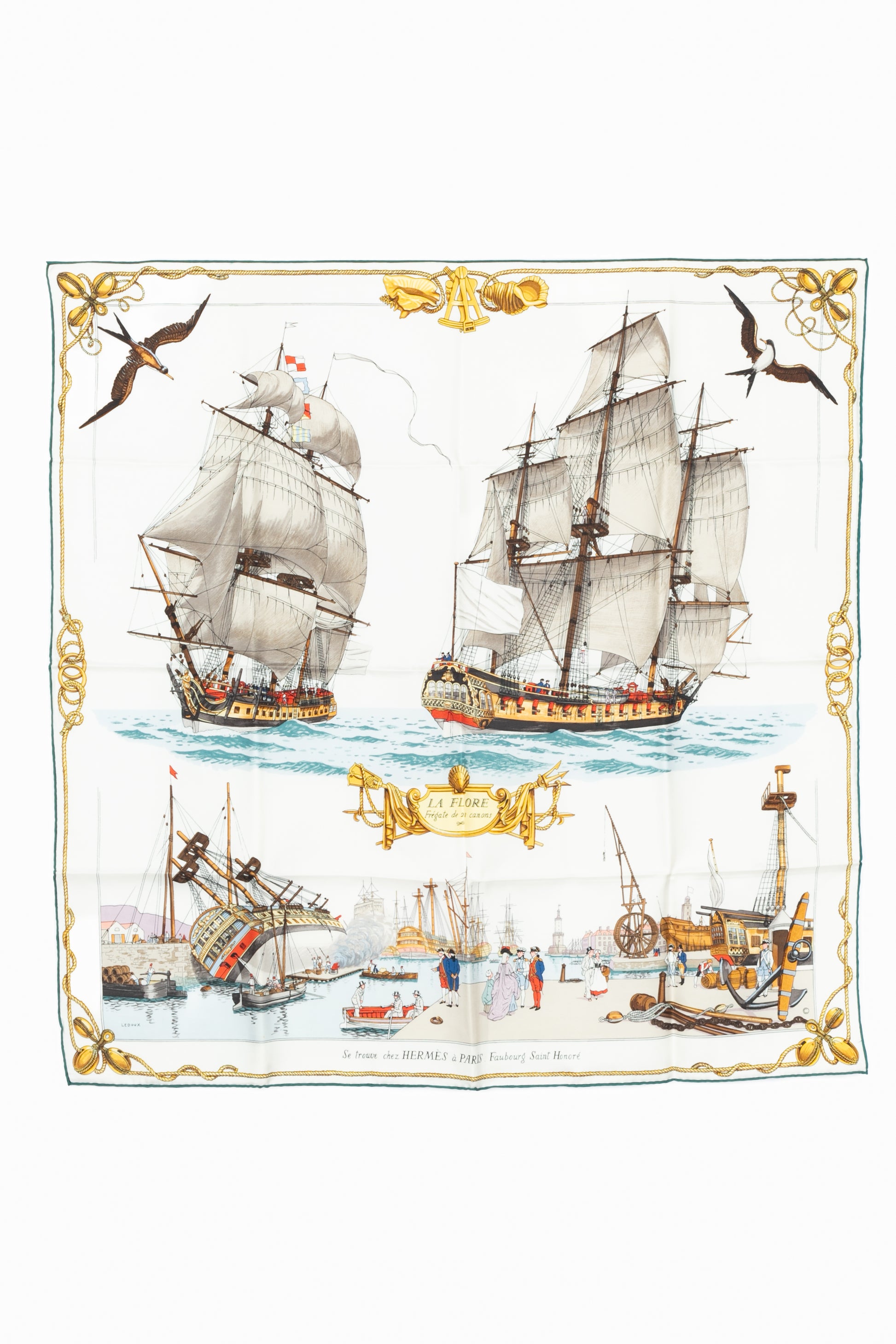 Carré / Foulard "La Flore Frégate de 28 canons" Hermès