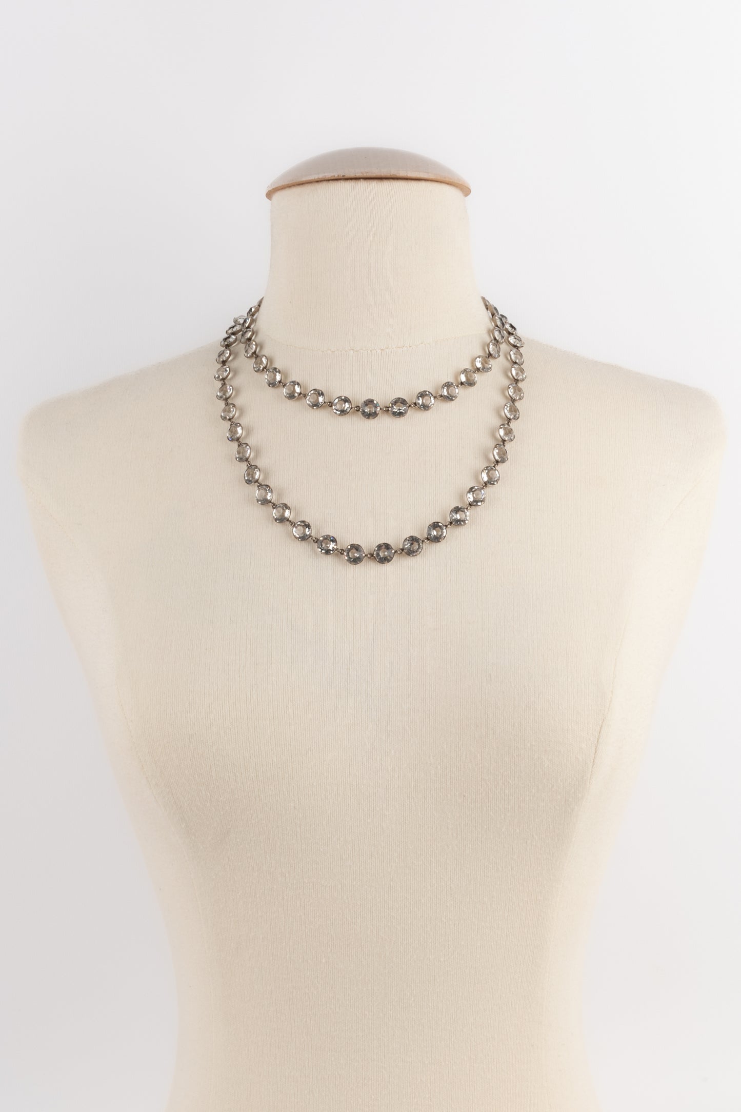 Collier argenté et cristal