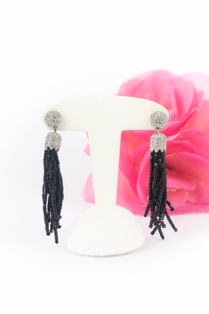 Boucles d'oreilles noires Dior