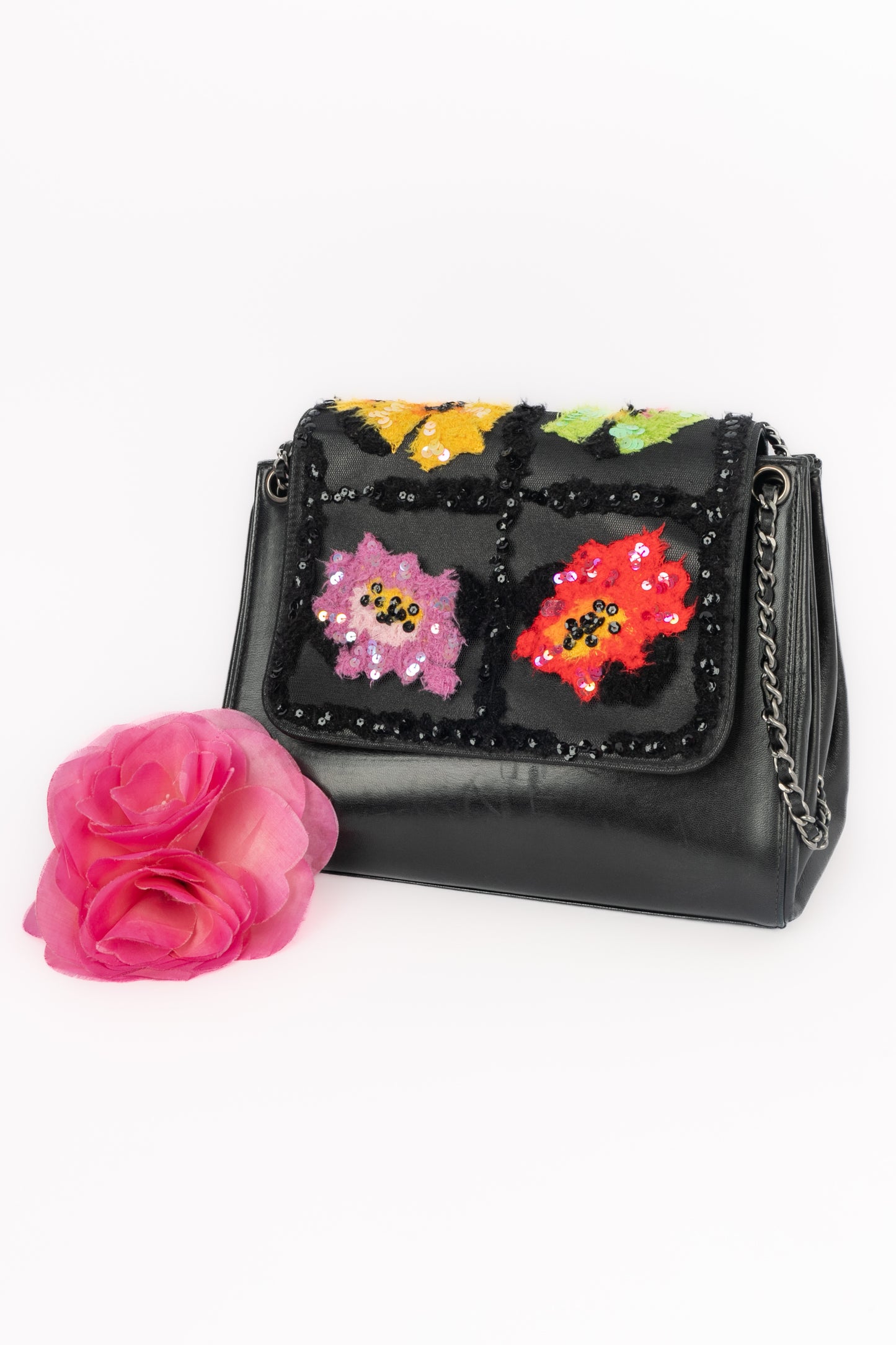 Sac en cuir brodé Chanel 2000