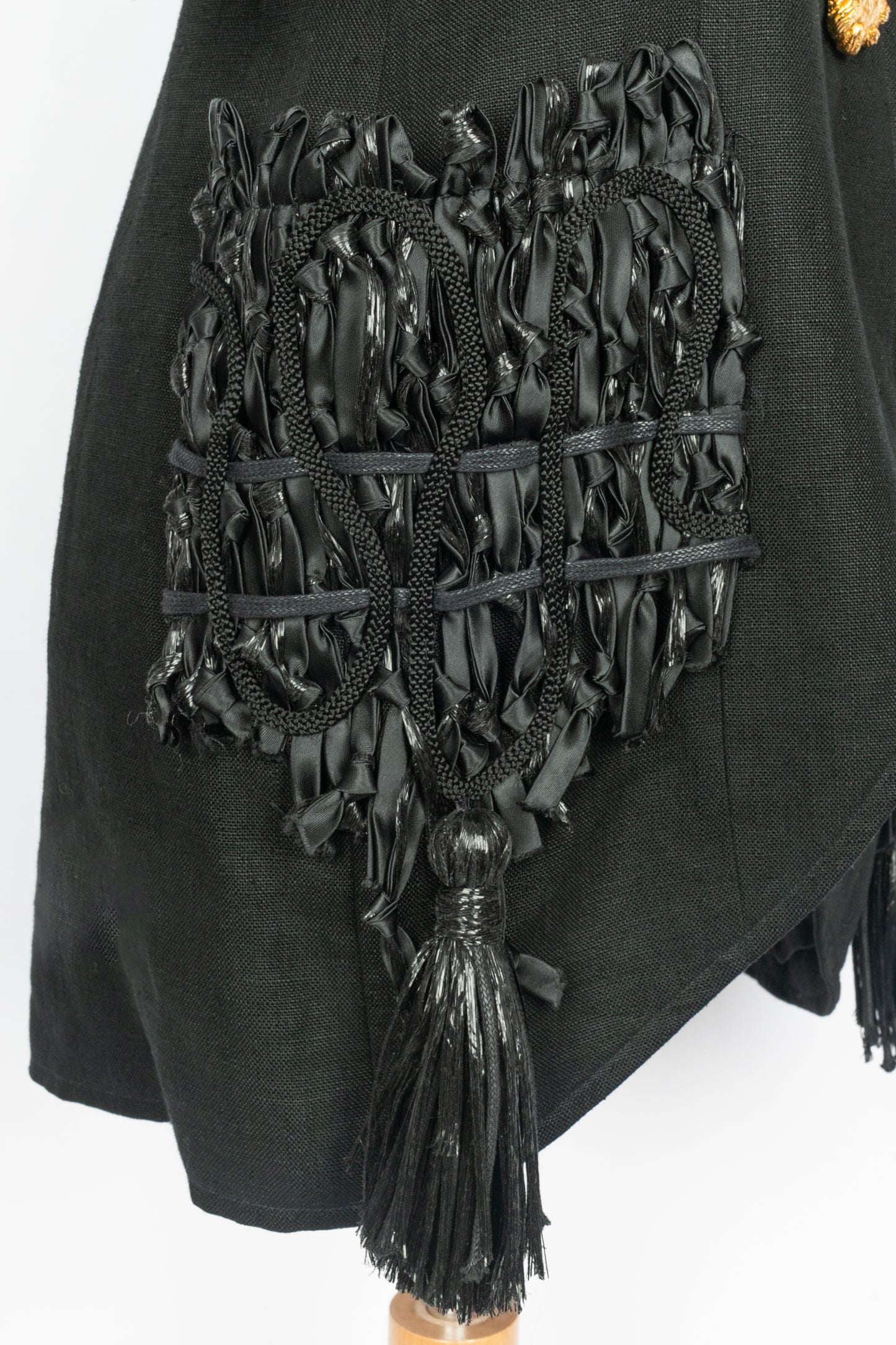 Veste en lin noir Christian Lacroix 1990's