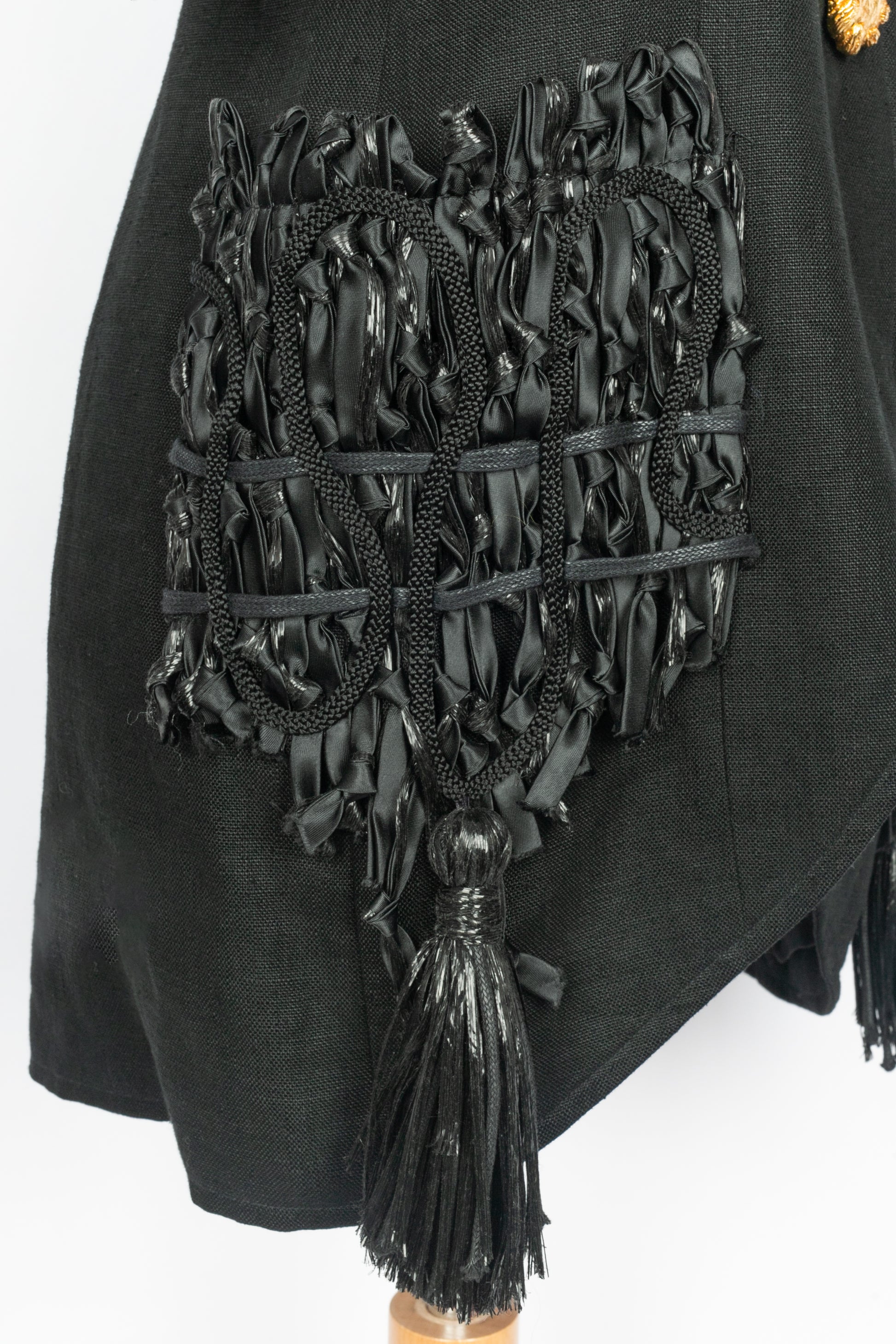 Veste en lin noir Christian Lacroix 1990's