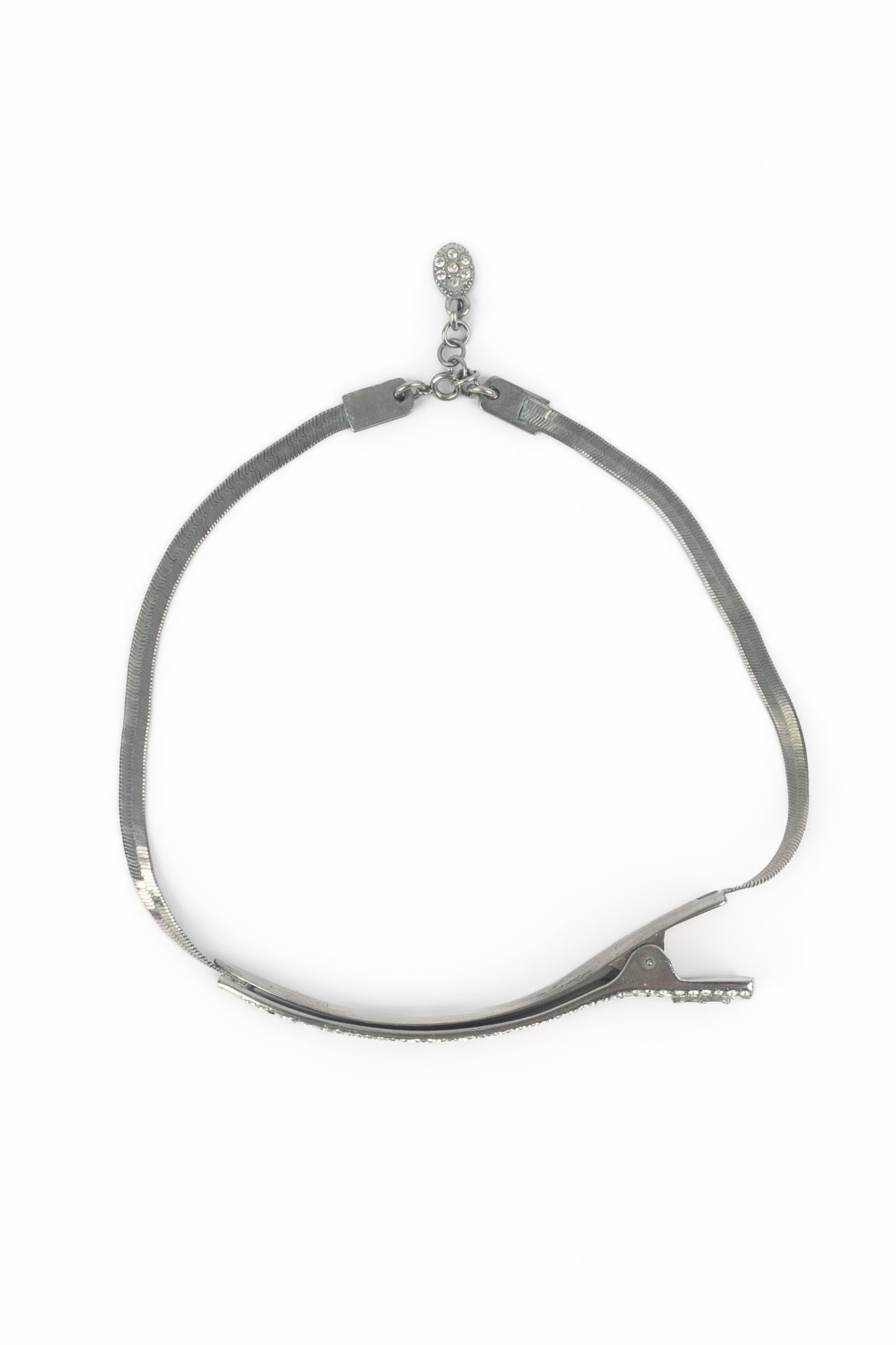 Collier "Barrette" argentée Dior 