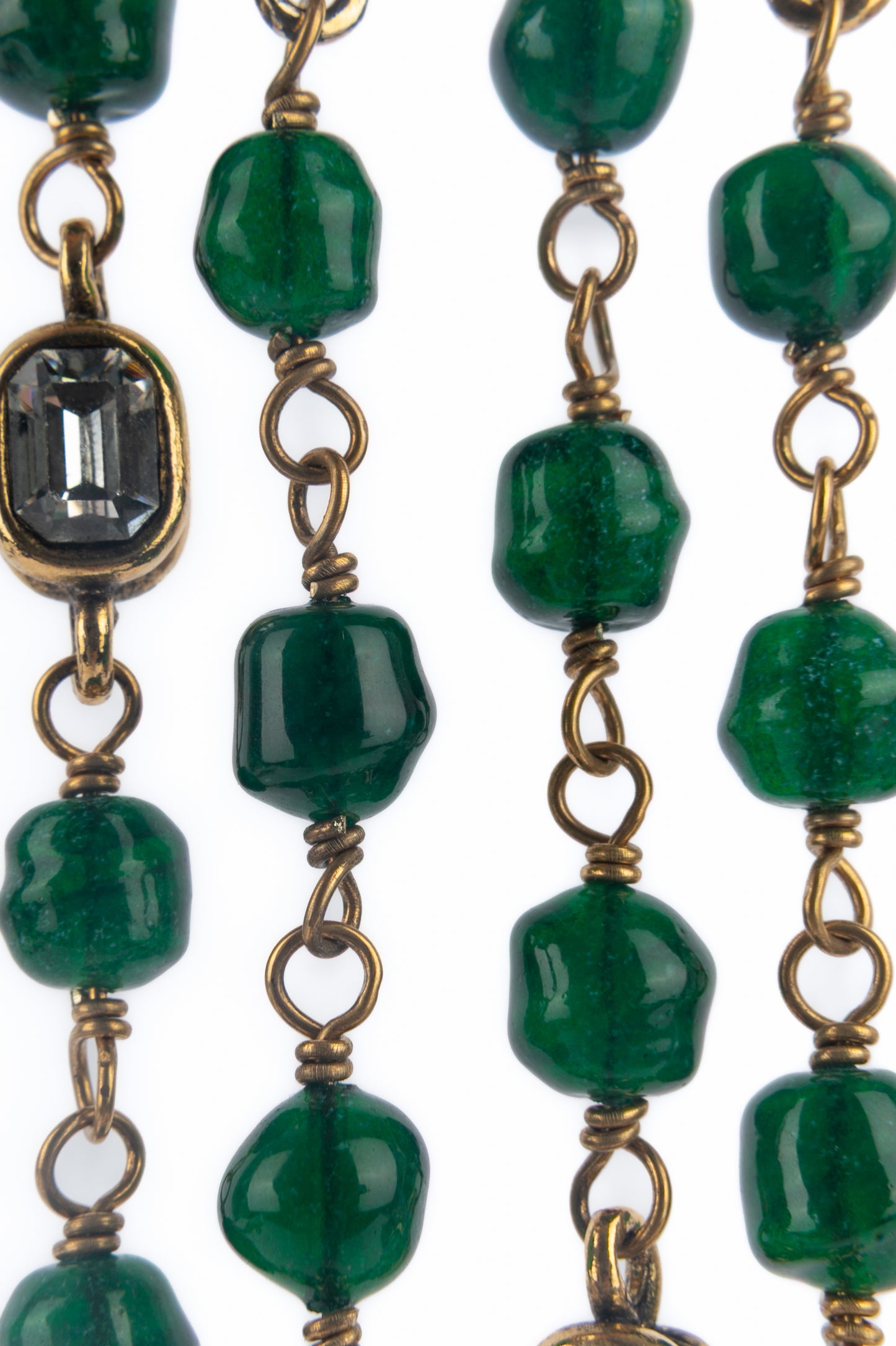 Collier de perles vertes Chanel 1984