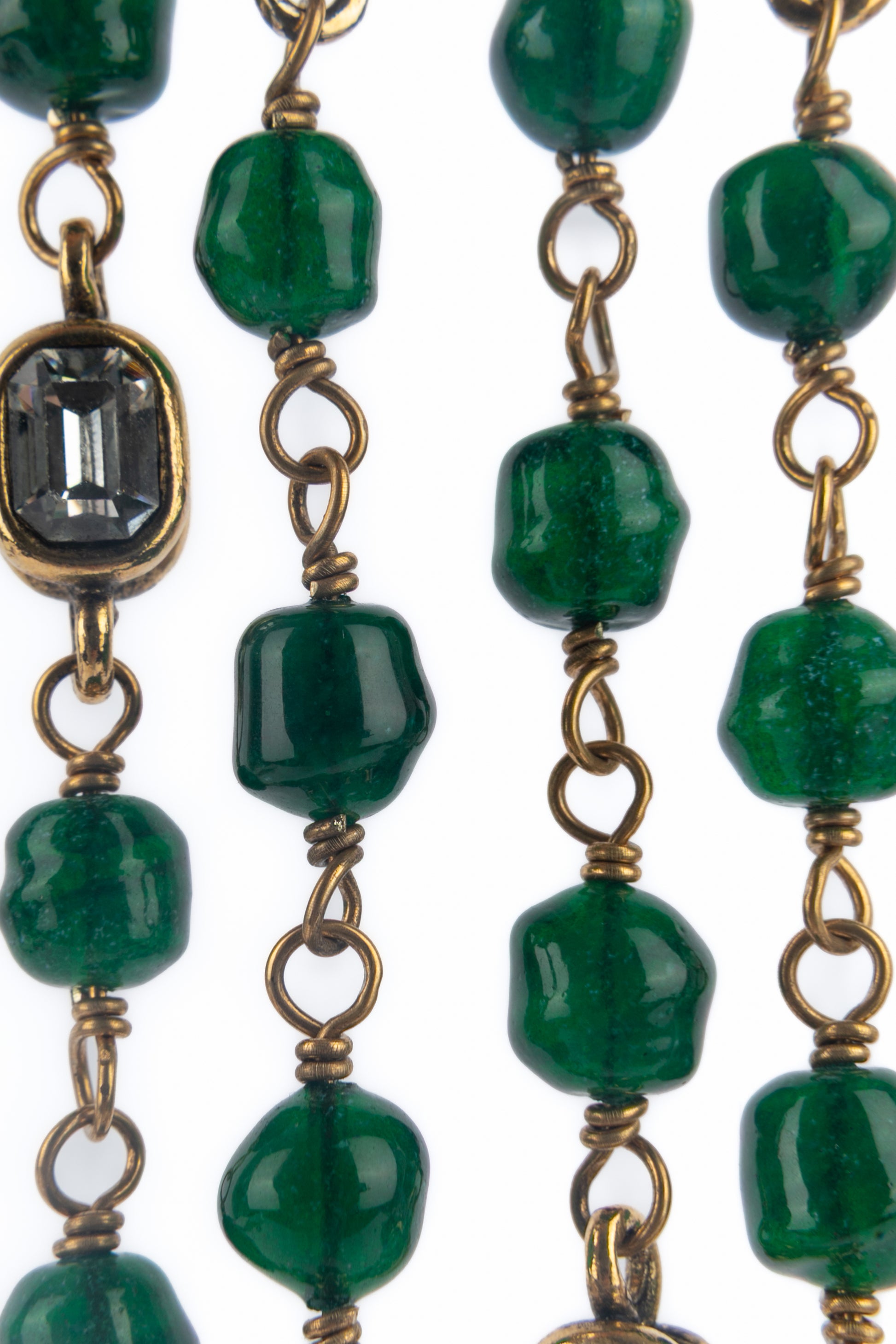 Collier de perles vertes Chanel 1984