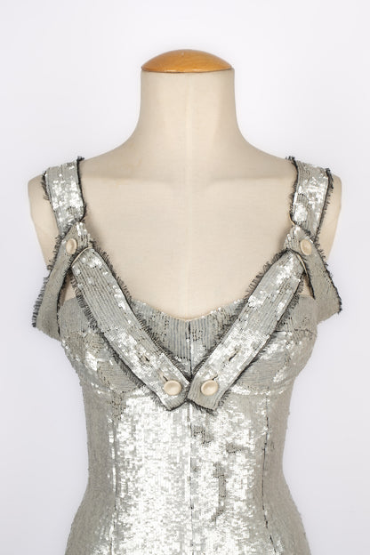 Robe à paillettes argentées Givenchy