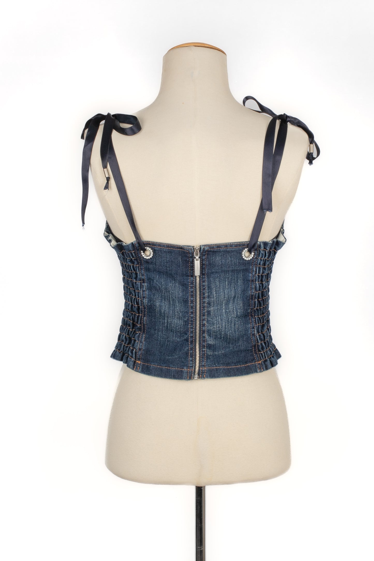 Haut bustier en jean