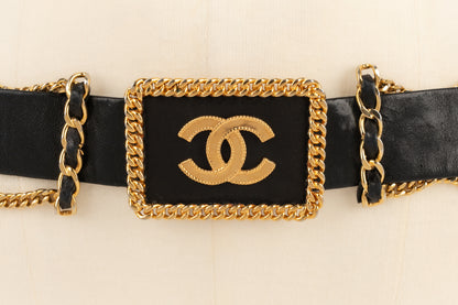 Ceinture en cuir Chanel 1980's