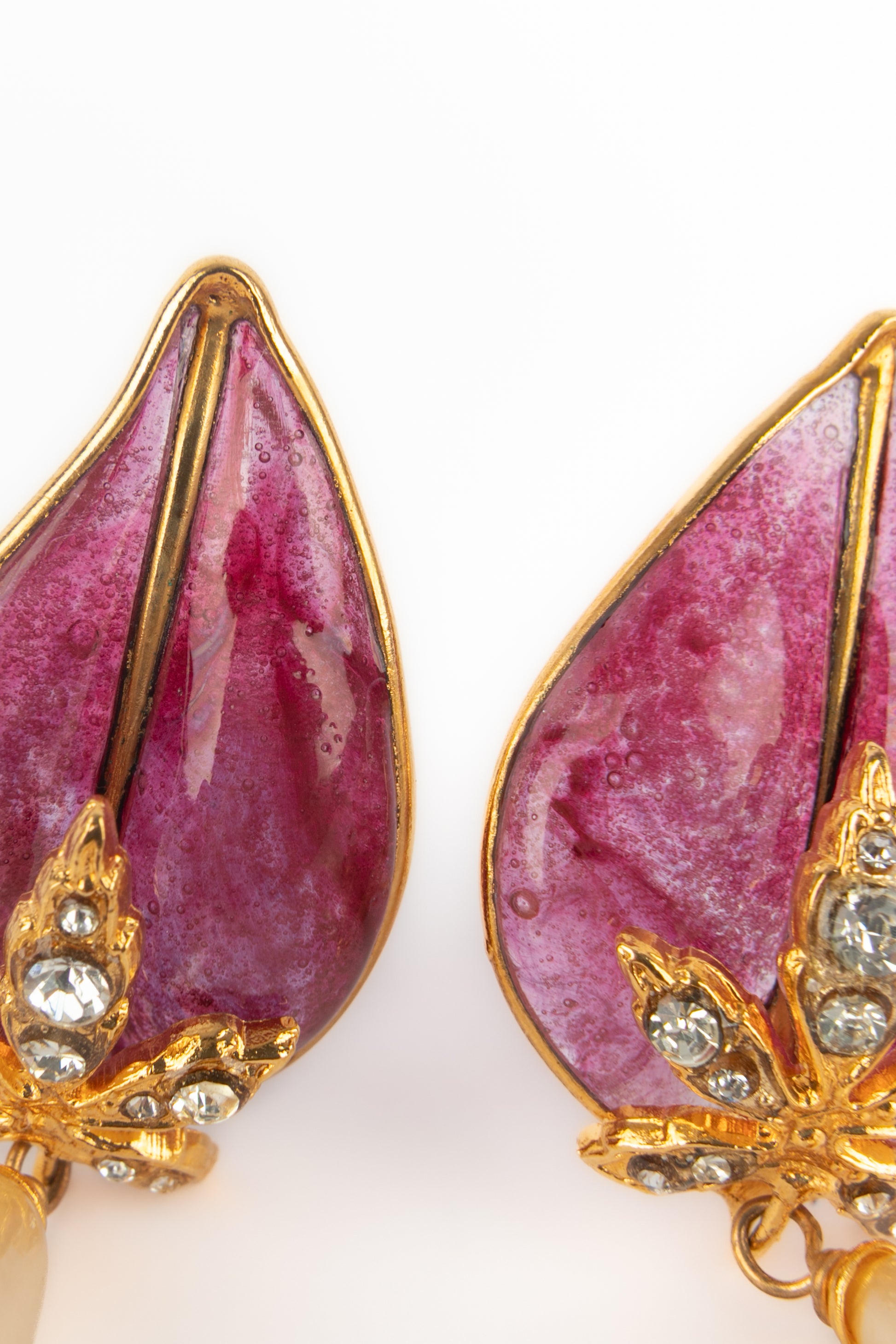 Boucles d'oreilles roses Augustine