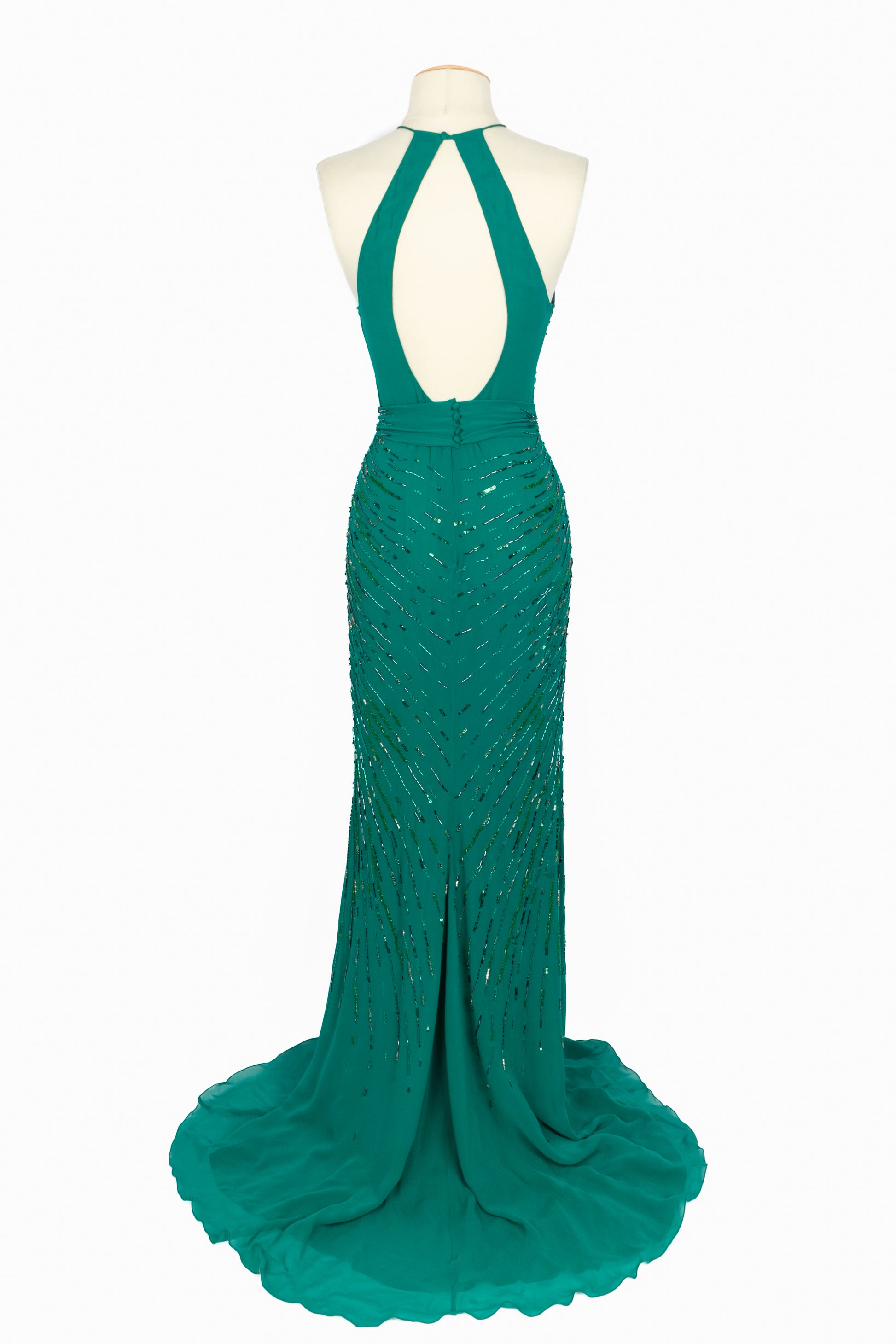 Robe en soie perlée Roberto Cavalli