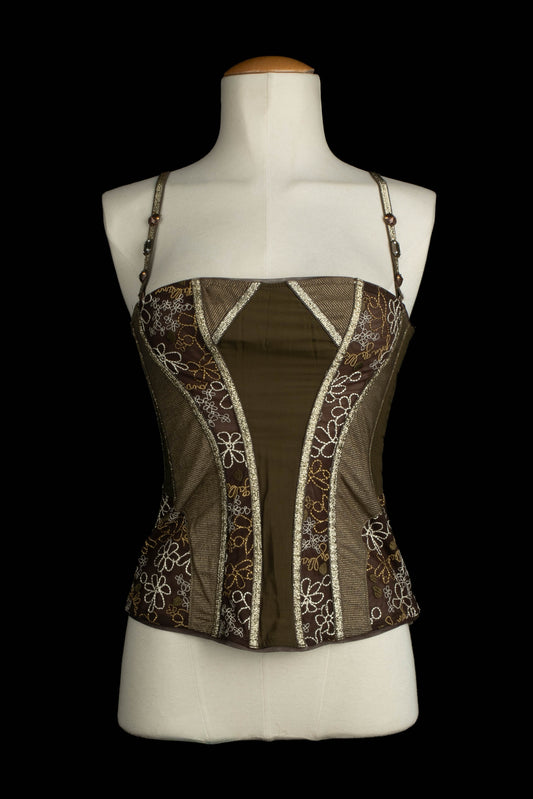 Haut bustier vert John Galliano 