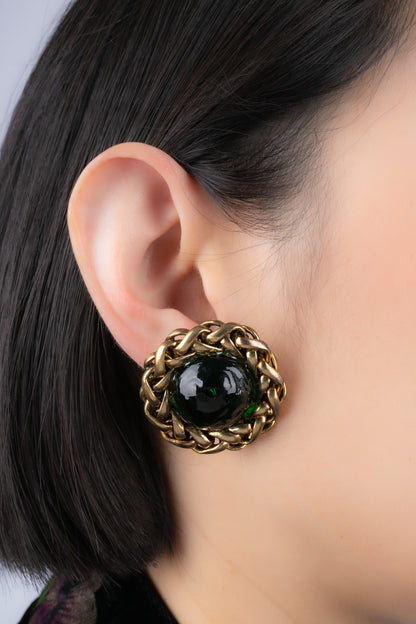 Boucles d'oreilles vertes Chanel