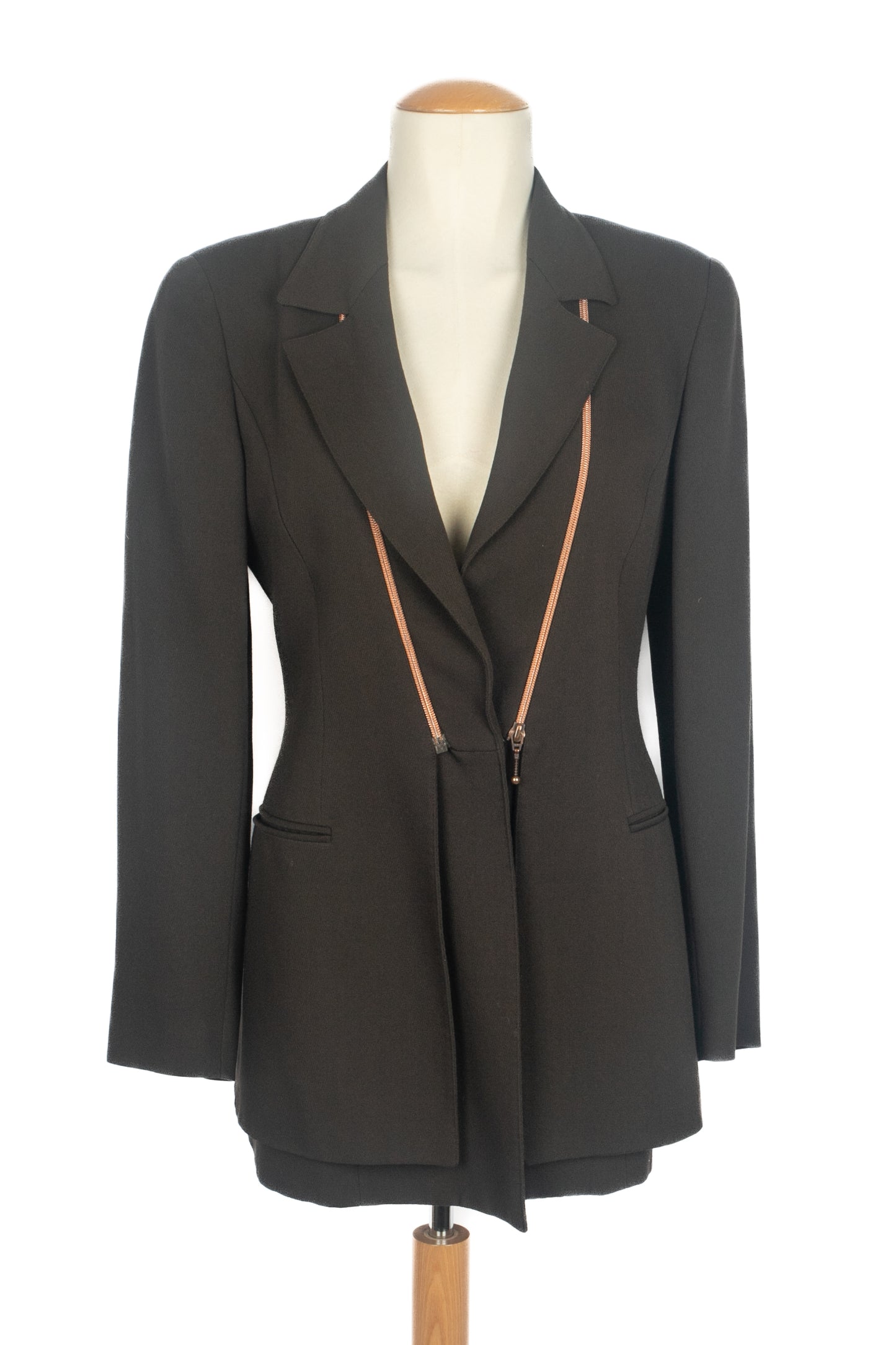 Claude Montana double jacket in brown wool blend