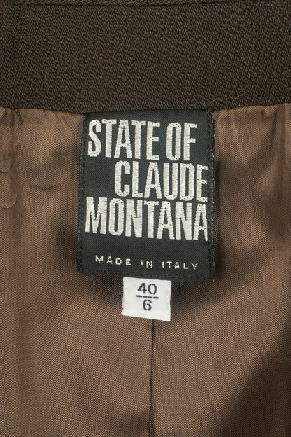 Claude Montana double jacket in brown wool blend