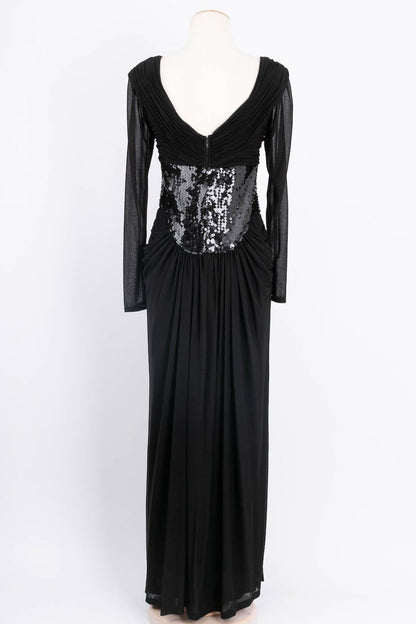 Robe à paillettes noires Azzaro