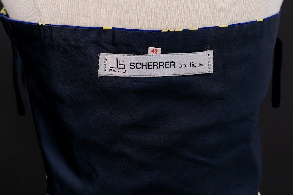 Jean Louis Scherrer // Polo Shirt // Black + Floral Pocket (S