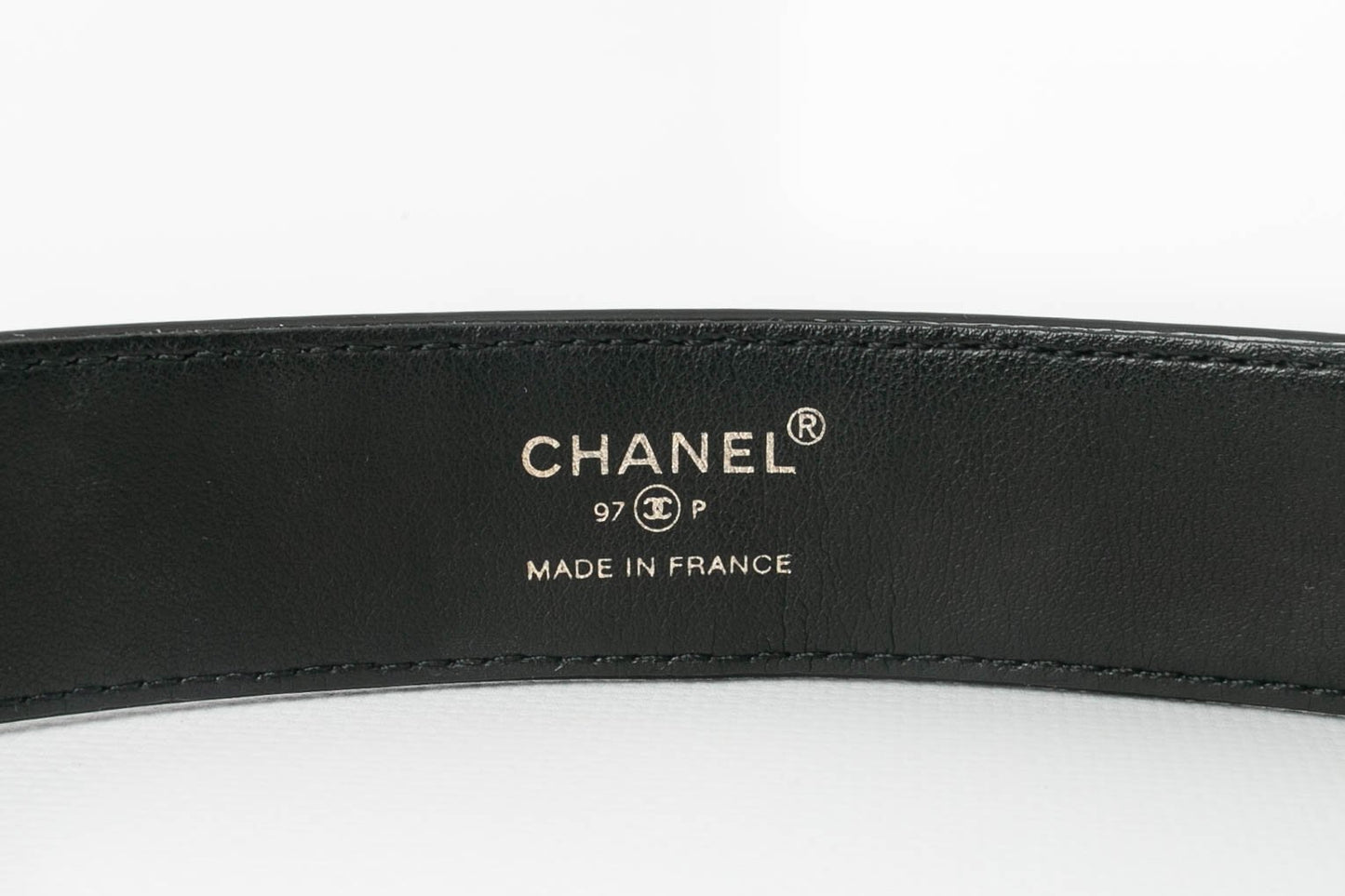 Ceinture en cuir noir Chanel