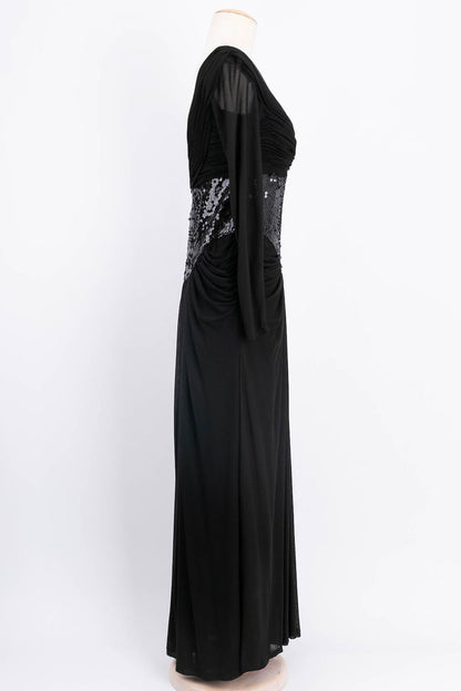 Robe à paillettes noires Azzaro