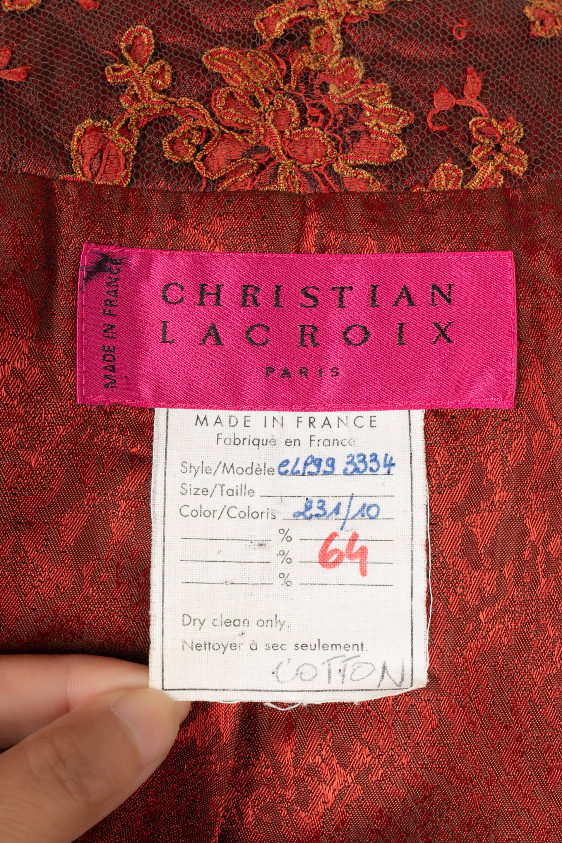 Veste en dentelle Christian Lacroix