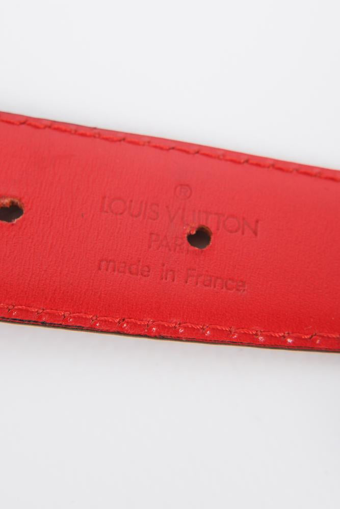 Ceinture en cuir rouge Louis Vuitton 