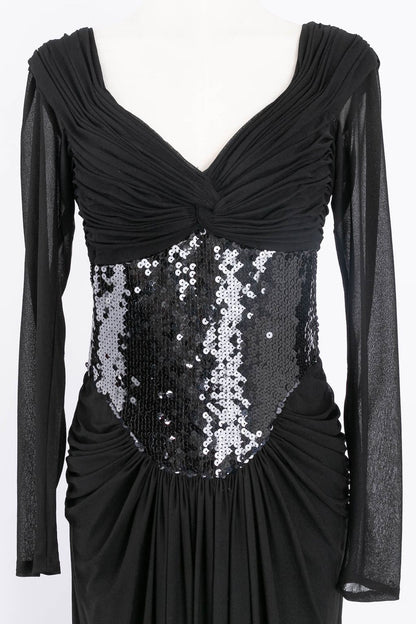 Robe à paillettes noires Azzaro