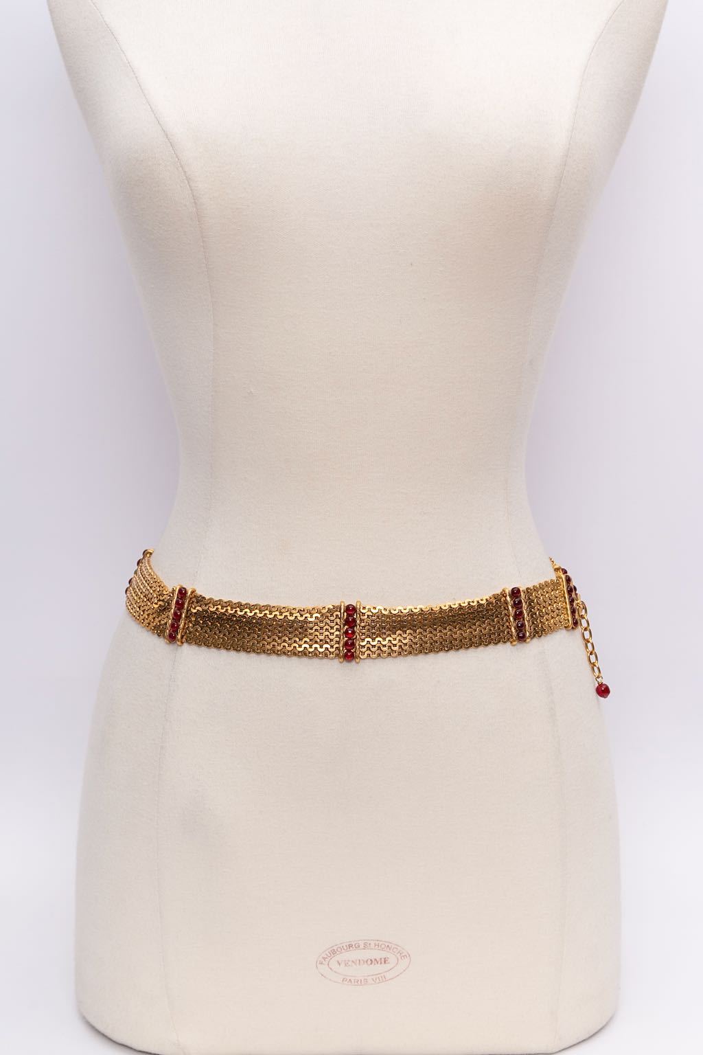 Chanel gilded metal and glass paste belt, 1996 Spring Collection