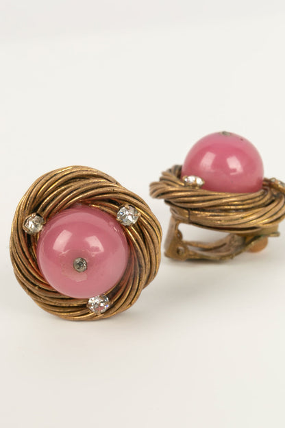 Boucles d'oreilles roses Chanel 