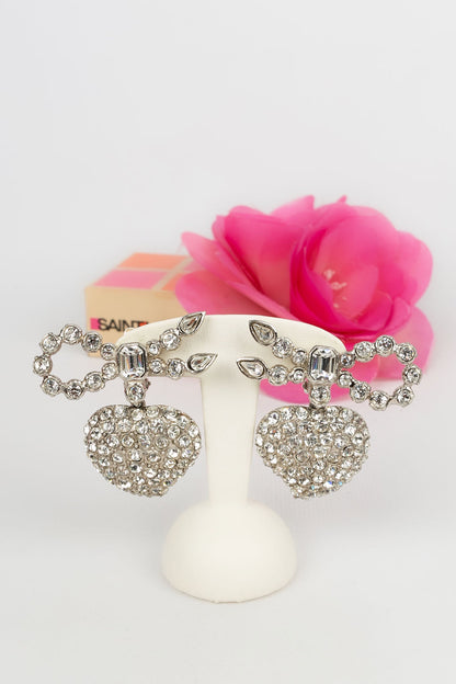 Boucles d'oreilles strass Yves Saint Laurent