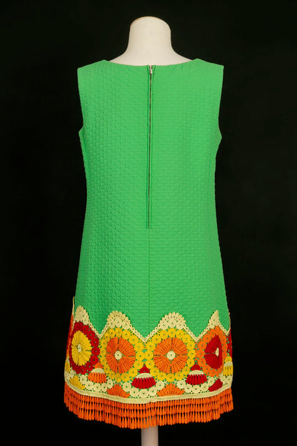 yves saint laurent green dress Yves Saint Laurent YSL Vintage Green Velvet 2pc Dress Bubble Skirt & Top Outfit