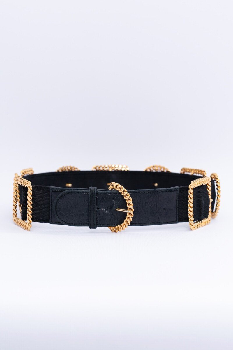 Ceinture noire et dorée Chanel