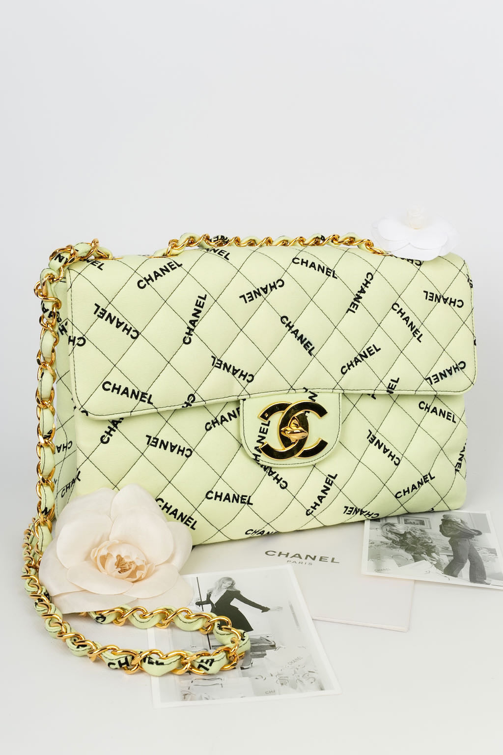 Chanel Silver 13in. Maxi Quilted Classic 2.55 Jumbo XL Flap Bag