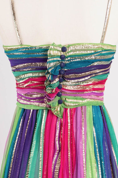 Robe en soie multicolore