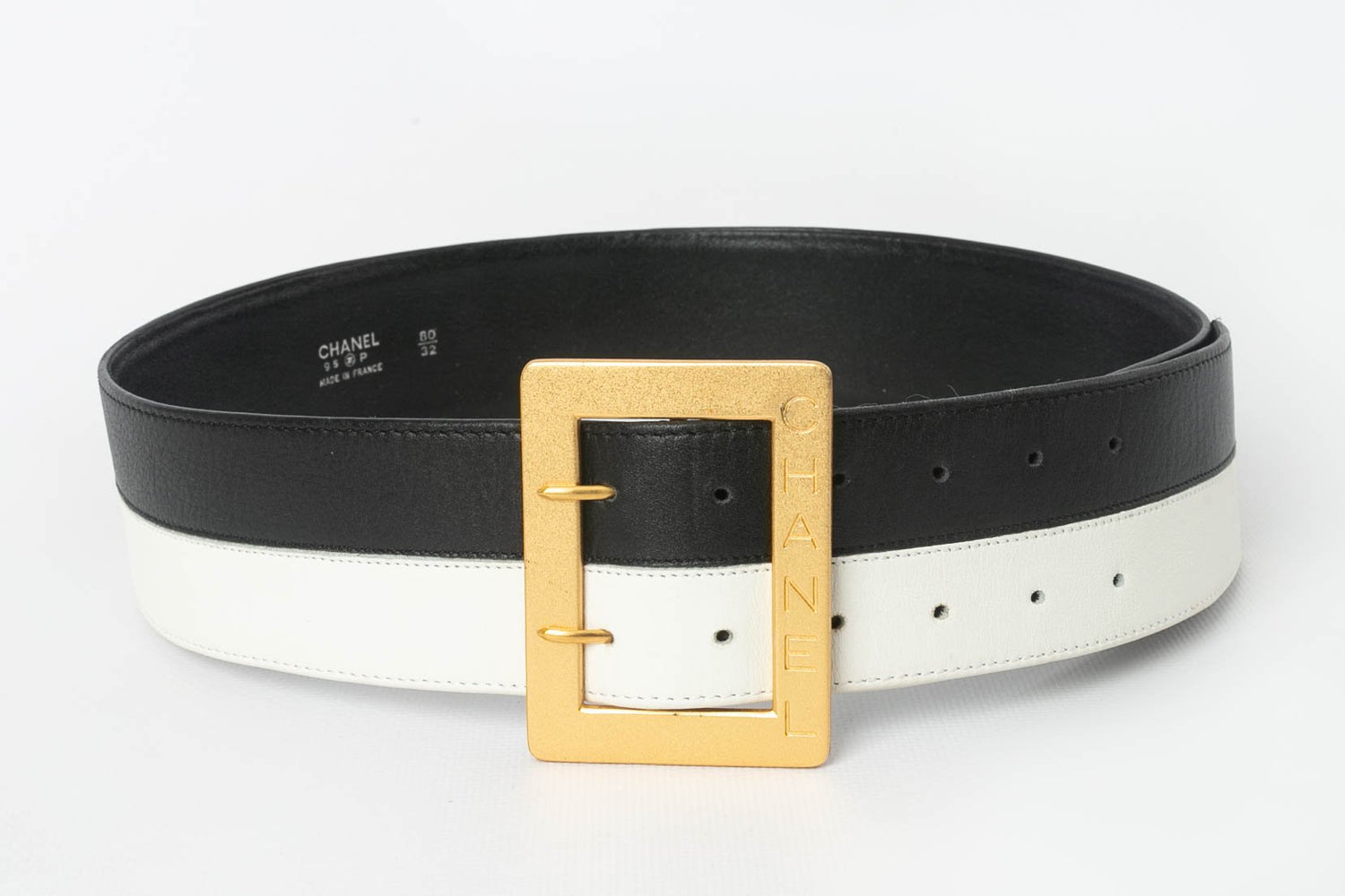 Ceinture en cuir bicolore Chanel