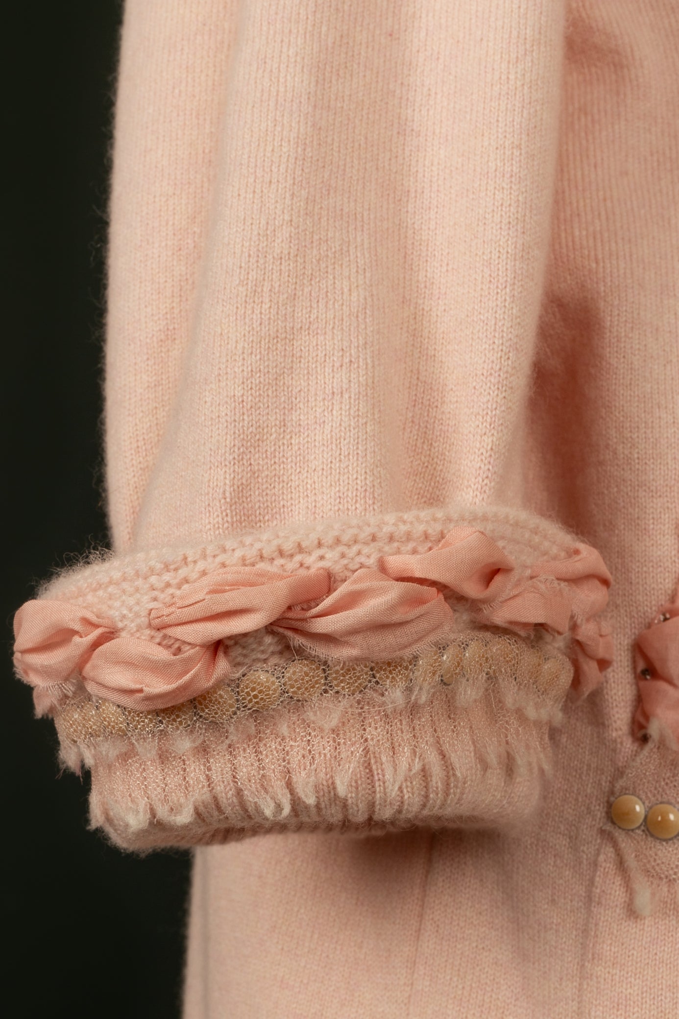 Gilet en cachemire rose Chanel