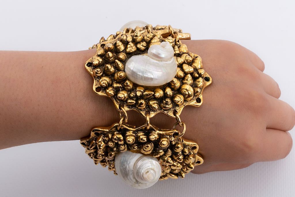 Chantal beaded store bracelet in gold