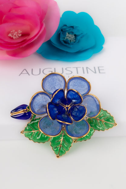 Broche / Pendentif en pâte de verre Augustine