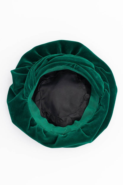 Béret en velours vert