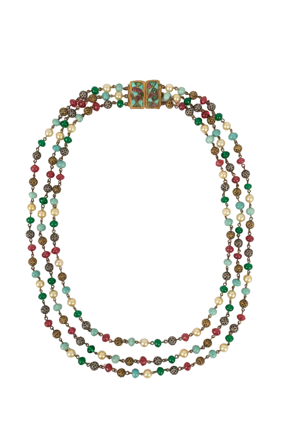 Collier ancien en pâte de verre