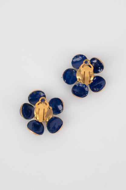 Boucles d'oreilles fleurs 1950's