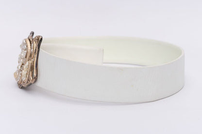 Ceinture en cuir blanc Chanel