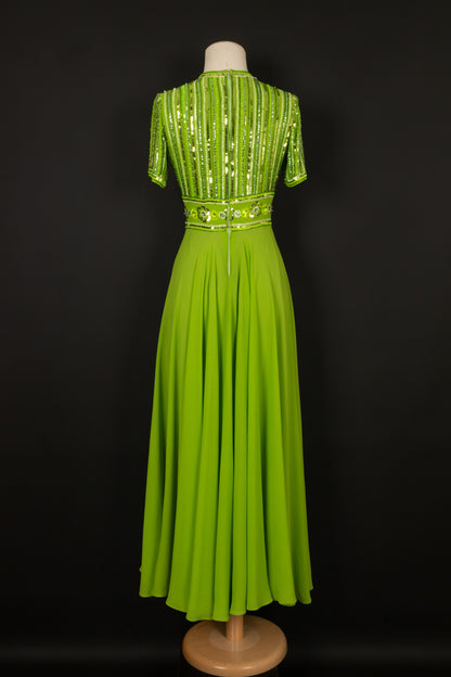 Robe verte en soie Carven 