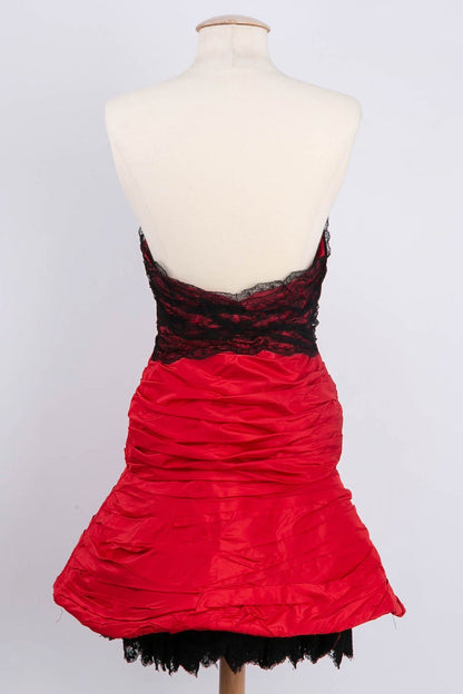 Robe bustier en dentelle et taffetas