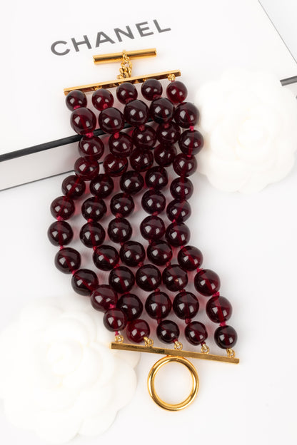 Bracelet de perles rouges Chanel