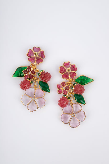 Boucles d'oreilles framboises Augustine